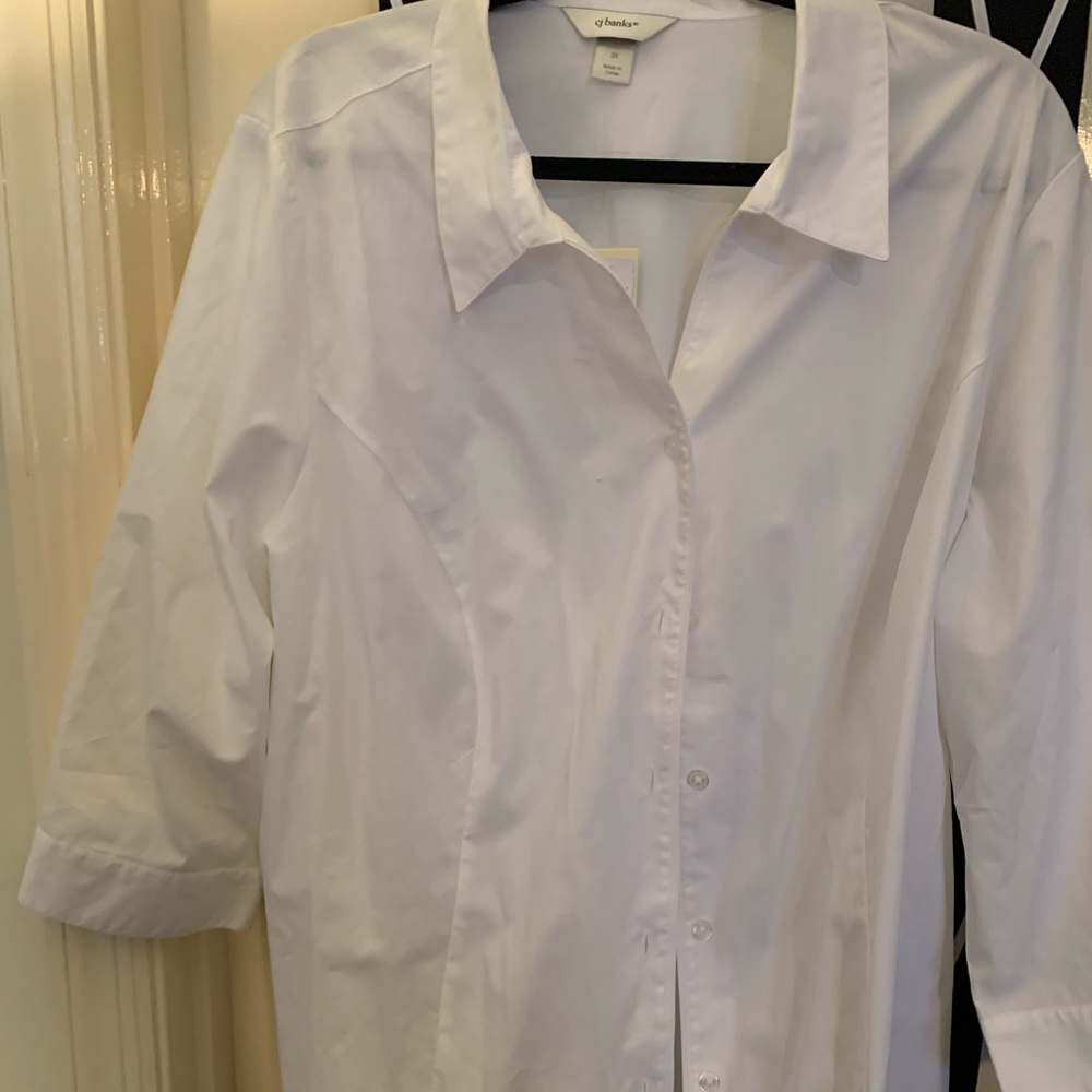 Plus size white blouse